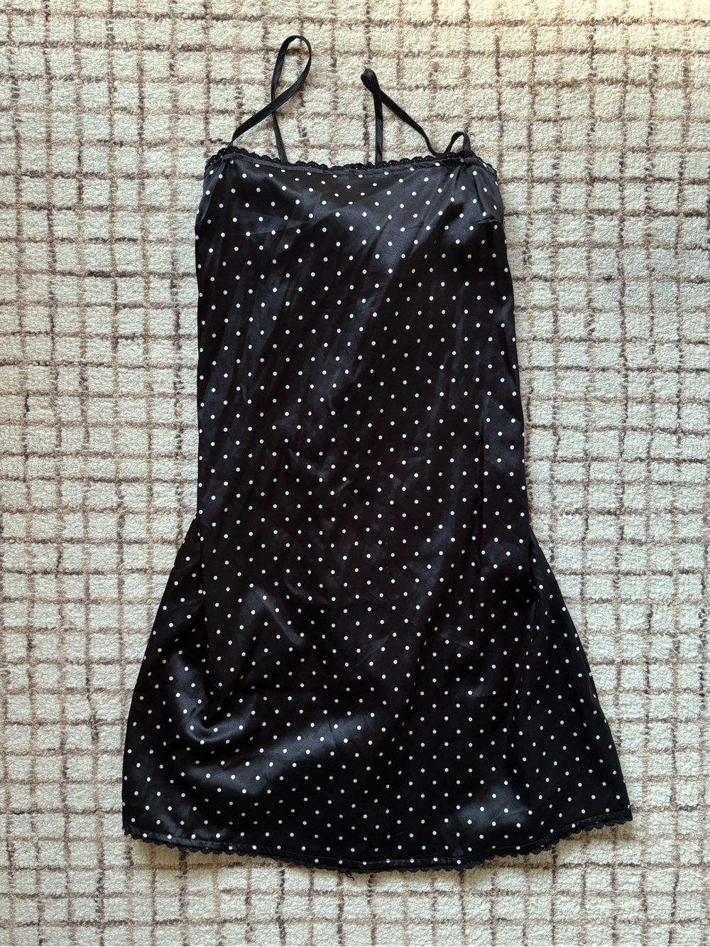 Forever 21 Black Polka Dot Slip Mini Dress